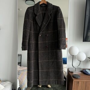 Vintage Alorna Brown Plaid‎ Coat - Women’s Large
